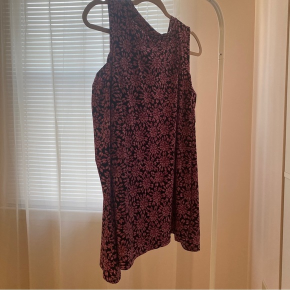 Michael Kors Purple Floral Cold Shoulder Top Size XL - Open Shoulder Design - Picture 6 of 8